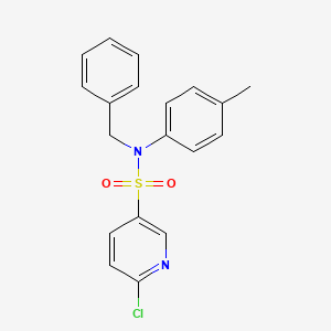 molecular formula C19H17ClN2O2S B2732025 N-benzyl-6-chloro-N-(4-methylphenyl)pyridine-3-sulfonamide CAS No. 1424507-29-8