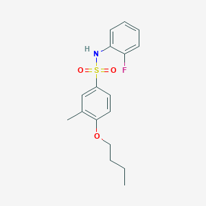molecular formula C17H20FNO3S B273203 4-butoxy-N-(2-fluorophenyl)-3-methylbenzenesulfonamide 