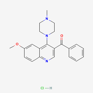 molecular formula C22H24ClN3O2 B2732045 3-苯甲酰基-6-甲氧基-4-(4-甲基哌嗪-1-基)喹啉盐酸盐 CAS No. 2097859-76-0