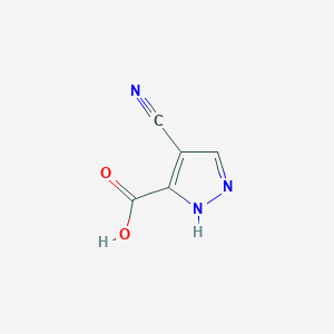 molecular formula C5H3N3O2 B2732047 4-cyano-1H-pyrazole-5-carboxylic acid CAS No. 1045733-76-3
