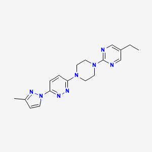 molecular formula C18H22N8 B2732053 3-[4-(5-ethylpyrimidin-2-yl)piperazin-1-yl]-6-(3-methyl-1H-pyrazol-1-yl)pyridazine CAS No. 2415523-64-5