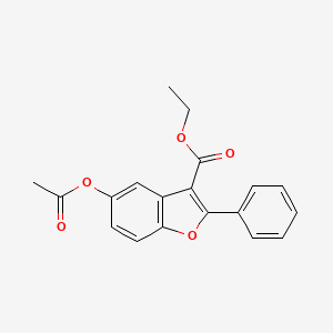molecular formula C19H16O5 B2732056 Ethyl 5-(acetyloxy)-2-phenyl-1-benzofuran-3-carboxylate CAS No. 300826-20-4