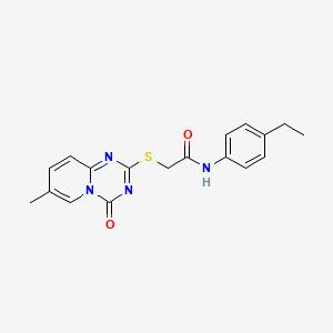 molecular formula C18H18N4O2S B2732062 N-(4-ethylphenyl)-2-(7-methyl-4-oxopyrido[1,2-a][1,3,5]triazin-2-yl)sulfanylacetamide CAS No. 896319-01-0