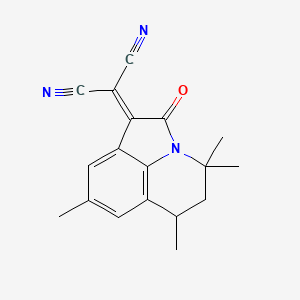 molecular formula C18H17N3O B2732069 (4,4,6,8-tetramethyl-2-oxo-5,6-dihydro-4H-pyrrolo[3,2,1-ij]quinolin-1(2H)-ylidene)malononitrile CAS No. 674363-06-5