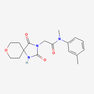 2-(2,4-dioxo-8-oxa-1,3-diazaspiro[4.5]dec-3-yl)-N-methyl-N-(3-methylphenyl)acetamide