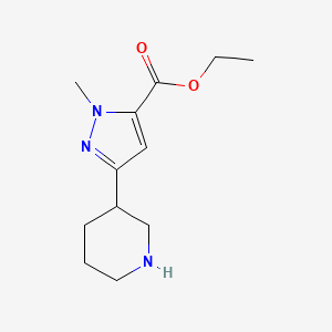 molecular formula C12H19N3O2 B2732076 Ethyl 2-methyl-5-piperidin-3-ylpyrazole-3-carboxylate CAS No. 2114731-30-3