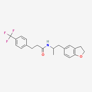 molecular formula C21H22F3NO2 B2732079 N-(1-(2,3-dihydrobenzofuran-5-yl)propan-2-yl)-3-(4-(trifluoromethyl)phenyl)propanamide CAS No. 2034515-85-8