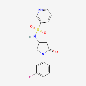 molecular formula C15H14FN3O3S B2732080 N-(1-(3-氟苯基)-5-氧代吡咯啉-3-基)吡啶-3-磺酰胺 CAS No. 905687-06-1