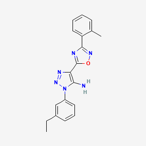 molecular formula C19H18N6O B2732081 1-(3-ethylphenyl)-4-[3-(2-methylphenyl)-1,2,4-oxadiazol-5-yl]-1H-1,2,3-triazol-5-amine CAS No. 892745-39-0