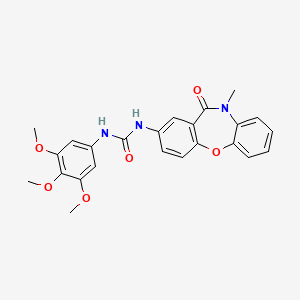molecular formula C24H23N3O6 B2732086 1-(10-Methyl-11-oxo-10,11-dihydrodibenzo[b,f][1,4]oxazepin-2-yl)-3-(3,4,5-trimethoxyphenyl)urea CAS No. 1203112-47-3