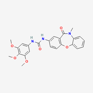 molecular formula C24H23N3O6 B2732086 1-(10-甲基-11-氧代-10,11-二氢二苯并[b,f][1,4]噁唑-2-基)-3-(3,4,5-三甲氧基苯基)脲 CAS No. 1203112-47-3