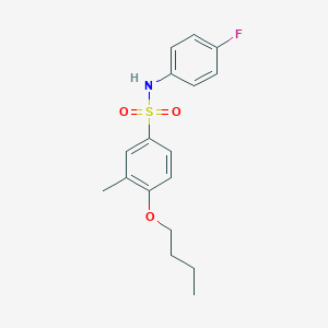molecular formula C17H20FNO3S B273210 4-butoxy-N-(4-fluorophenyl)-3-methylbenzenesulfonamide 