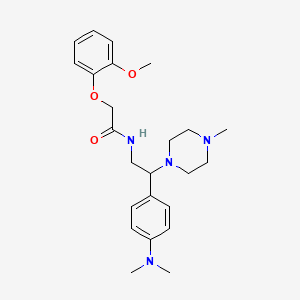molecular formula C24H34N4O3 B2732103 N-(2-(4-(二甲基氨基)苯基)-2-(4-甲基哌嗪-1-基)乙基)-2-(2-甲氧基苯氧基)乙酰胺 CAS No. 1005297-38-0