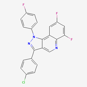 molecular formula C22H11ClF3N3 B2732124 3-(4-氯苯基)-6,8-二氟-1-(4-氟苯基)-1H-吡唑并[4,3-c]喹啉 CAS No. 901228-39-5
