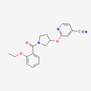 molecular formula C19H19N3O3 B2732128 2-((1-(2-Ethoxybenzoyl)pyrrolidin-3-yl)oxy)isonicotinonitrile CAS No. 1903283-34-0