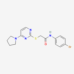 molecular formula C16H17BrN4OS B2732131 N-(4-bromophenyl)-2-((4-(pyrrolidin-1-yl)pyrimidin-2-yl)thio)acetamide CAS No. 1251650-27-7
