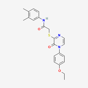 molecular formula C22H23N3O3S B2732144 N-(3,4-dimethylphenyl)-2-{[4-(4-ethoxyphenyl)-3-oxo-3,4-dihydropyrazin-2-yl]sulfanyl}acetamide CAS No. 900007-30-9