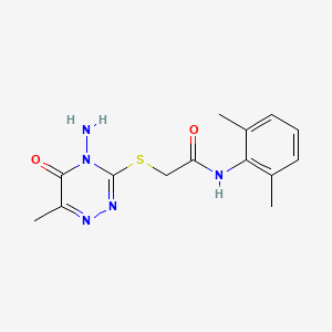 2-[(4-amino-6-methyl-5-oxo-1,2,4-triazin-3-yl)sulfanyl]-N-(2,6-dimethylphenyl)acetamide