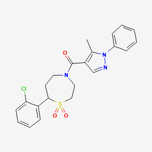 (7-(2-chlorophenyl)-1,1-dioxido-1,4-thiazepan-4-yl)(5-methyl-1-phenyl-1H-pyrazol-4-yl)methanone