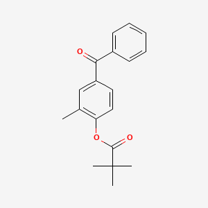 molecular formula C19H20O3 B2732151 2-Methyl-4-(phenylcarbonyl)phenyl 2,2-dimethylpropanoate CAS No. 685848-08-2