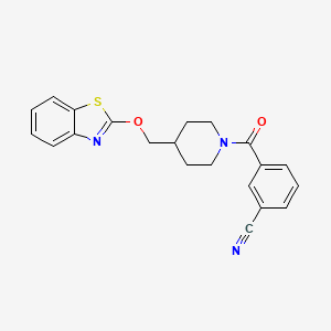 3-(4-((Benzo[d]thiazol-2-yloxy)methyl)piperidine-1-carbonyl)benzonitrile