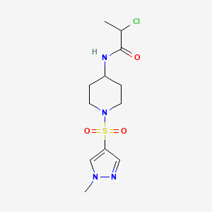 2-Chloro-N-[1-(1-methylpyrazol-4-yl)sulfonylpiperidin-4-yl]propanamide