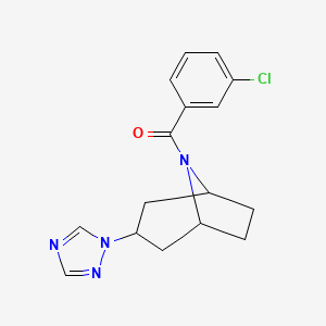 8-(3-chlorobenzoyl)-3-(1H-1,2,4-triazol-1-yl)-8-azabicyclo[3.2.1]octane