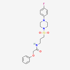 molecular formula C21H26FN3O4S B2732167 N-(3-((4-(4-氟苯基)哌嗪-1-基)磺酰)丙基)-2-苯氧基乙酰胺 CAS No. 1021040-61-8