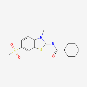N-(3-methyl-6-methylsulfonyl-1,3-benzothiazol-2-ylidene)cyclohexanecarboxamide
