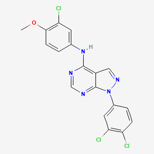 molecular formula C18H12Cl3N5O B2732181 N-(3-氯-4-甲氧基苯基)-1-(3,4-二氯苯基)-1H-吡唑并[3,4-d]嘧啶-4-胺 CAS No. 890896-97-6