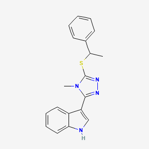 3-{4-methyl-5-[(1-phenylethyl)sulfanyl]-4H-1,2,4-triazol-3-yl}-1H-indole