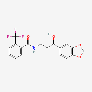 N-(3-(benzo[d][1,3]dioxol-5-yl)-3-hydroxypropyl)-2-(trifluoromethyl)benzamide