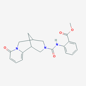 molecular formula C20H21N3O4 B2732194 methyl 2-{[(8-oxo-1,5,6,8-tetrahydro-2H-1,5-methanopyrido[1,2-a][1,5]diazocin-3(4H)-yl)carbonyl]amino}benzoate CAS No. 1544539-18-5