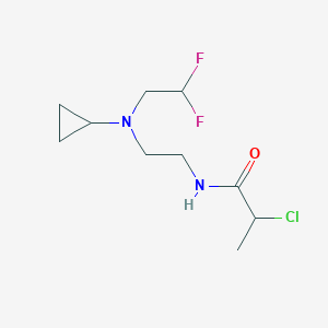 molecular formula C10H17ClF2N2O B2732200 2-Chloro-N-[2-[cyclopropyl(2,2-difluoroethyl)amino]ethyl]propanamide CAS No. 2411285-99-7