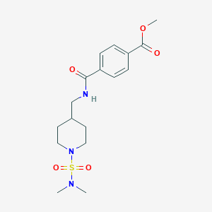 molecular formula C17H25N3O5S B2732201 methyl 4-(((1-(N,N-dimethylsulfamoyl)piperidin-4-yl)methyl)carbamoyl)benzoate CAS No. 2034421-94-6