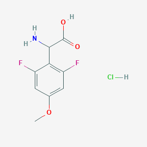 molecular formula C9H10ClF2NO3 B2732208 2-Amino-2-(2,6-difluoro-4-methoxyphenyl)acetic acid;hydrochloride CAS No. 2377033-02-6