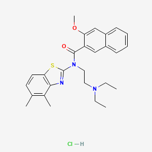 molecular formula C27H32ClN3O2S B2732209 N-(2-(diethylamino)ethyl)-N-(4,5-dimethylbenzo[d]thiazol-2-yl)-3-methoxy-2-naphthamide hydrochloride CAS No. 1216794-09-0