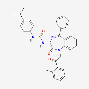 N-(2,5-diaza-2-(2-(2-methylphenyl)-2-oxoethyl)-3-oxo-6-phenylbicyclo[5.4.0]undeca-1(7),5,8,10-tetraen-4-yl)((4-isopropylphenyl)amino)formamide