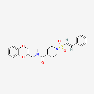N-(2,3-Dihydro-1,4-benzodioxin-3-ylmethyl)-N-methyl-1-[(E)-2-phenylethenyl]sulfonylpiperidine-4-carboxamide