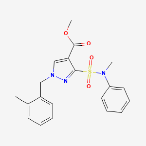 molecular formula C20H21N3O4S B2732218 methyl 3-(N-methyl-N-phenylsulfamoyl)-1-(2-methylbenzyl)-1H-pyrazole-4-carboxylate CAS No. 1251602-31-9