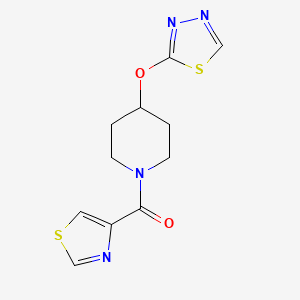 molecular formula C11H12N4O2S2 B2732220 (4-((1,3,4-噻二唑-2-基)氧基)哌啶-1-基)(噻唑-4-基)甲酮 CAS No. 2176201-84-4
