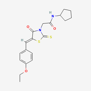 N-cyclopentyl-2-[(5Z)-5-[(4-ethoxyphenyl)methylidene]-4-oxo-2-sulfanylidene-1,3-thiazolidin-3-yl]acetamide