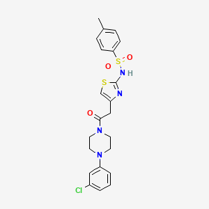 N-(4-(2-(4-(3-chlorophenyl)piperazin-1-yl)-2-oxoethyl)thiazol-2-yl)-4-methylbenzenesulfonamide