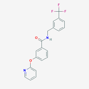 molecular formula C20H15F3N2O2 B2732241 3-(吡啶-2-氧基)-N-(3-(三氟甲基)苯甲基)苯甲酰胺 CAS No. 1797900-03-8