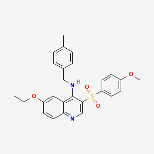 molecular formula C26H26N2O4S B2732242 6-ethoxy-3-((4-methoxyphenyl)sulfonyl)-N-(4-methylbenzyl)quinolin-4-amine CAS No. 895640-42-3