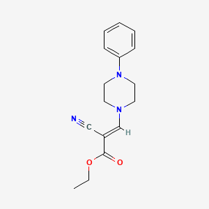 ethyl (2E)-2-cyano-3-(4-phenylpiperazinyl)prop-2-enoate