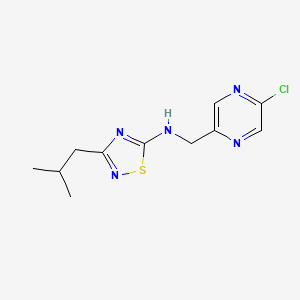 molecular formula C11H14ClN5S B2732262 N-[(5-chloropyrazin-2-yl)methyl]-3-(2-methylpropyl)-1,2,4-thiadiazol-5-amine CAS No. 2094422-17-8