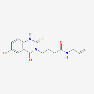molecular formula C15H16BrN3O2S B2732271 4-(6-溴-4-氧代-2-硫代甲基-1H-喹唑啉-3-基)-N-丙-2-烯基丁酰胺 CAS No. 422287-68-1