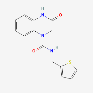 molecular formula C14H13N3O2S B2732272 3-oxo-N-(thiophen-2-ylmethyl)-3,4-dihydroquinoxaline-1(2H)-carboxamide CAS No. 1203325-93-2