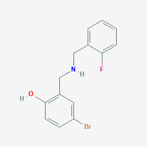 molecular formula C14H13BrFNO B2732274 4-溴-2-{[(2-氟苯甲基)氨基]甲基}苯酚 CAS No. 1232788-88-3